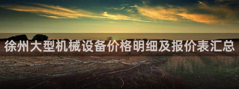 金年会官方下载入口：徐州大型机械设备价格明细及报价表汇总
