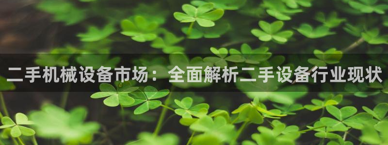 金年会官方网址登录入口：二手机械设备市场：全面解析二手设备行业现状