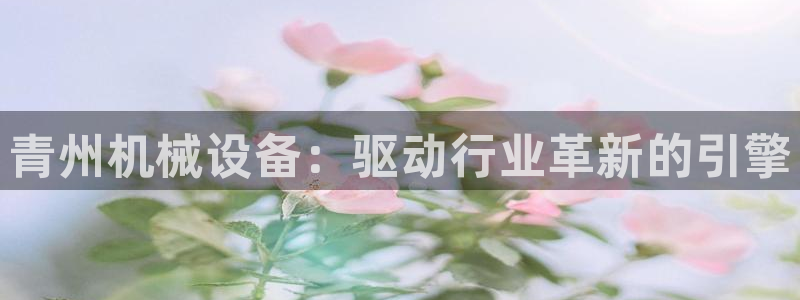金年会信誉第一：青州机械设备：驱动行业革新的引擎