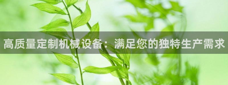 金年会体育买球：高质量定制机械设备：满足您的独特生产需求
