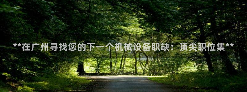 金年会体育官方：**在广州寻找您的下一个机械设备职缺：顶尖职位集**