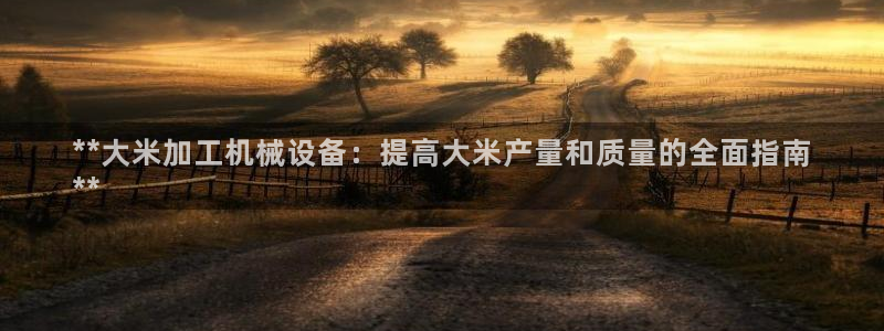 金年会ivp：**大米加工机械设备：提高大米产量和质量的全面指南
**