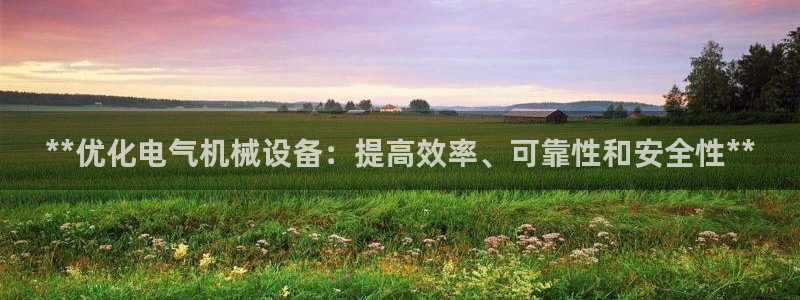 金年会体育app最新官网下载安卓：**优化电气机械设备：提高效率、可靠性和安全性**