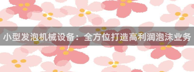 金年会体育app下载官网：小型发泡机械设备：全方位打造高利润泡沫业务
