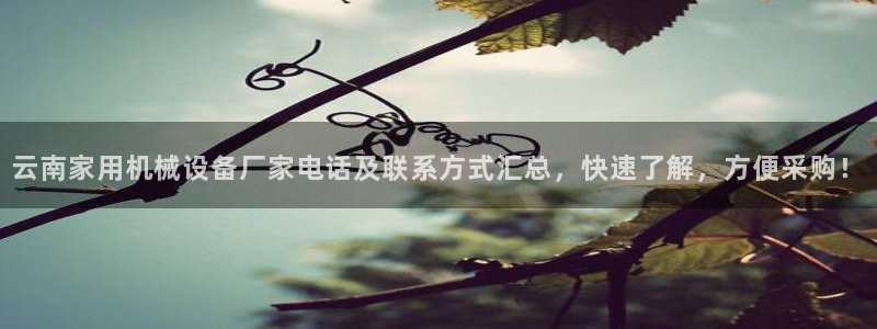 金年会app是不是钓鱼软件：云南家用机械设备厂家电话及联系方式汇总，快速了解，方便采购！